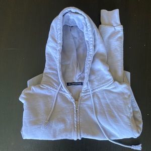 Brandy Melville Cropped Zip Up Hoodie